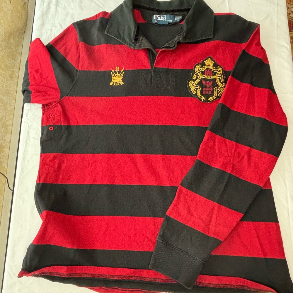 Polo by Ralph Lauren Red and Black Rugby Shirt